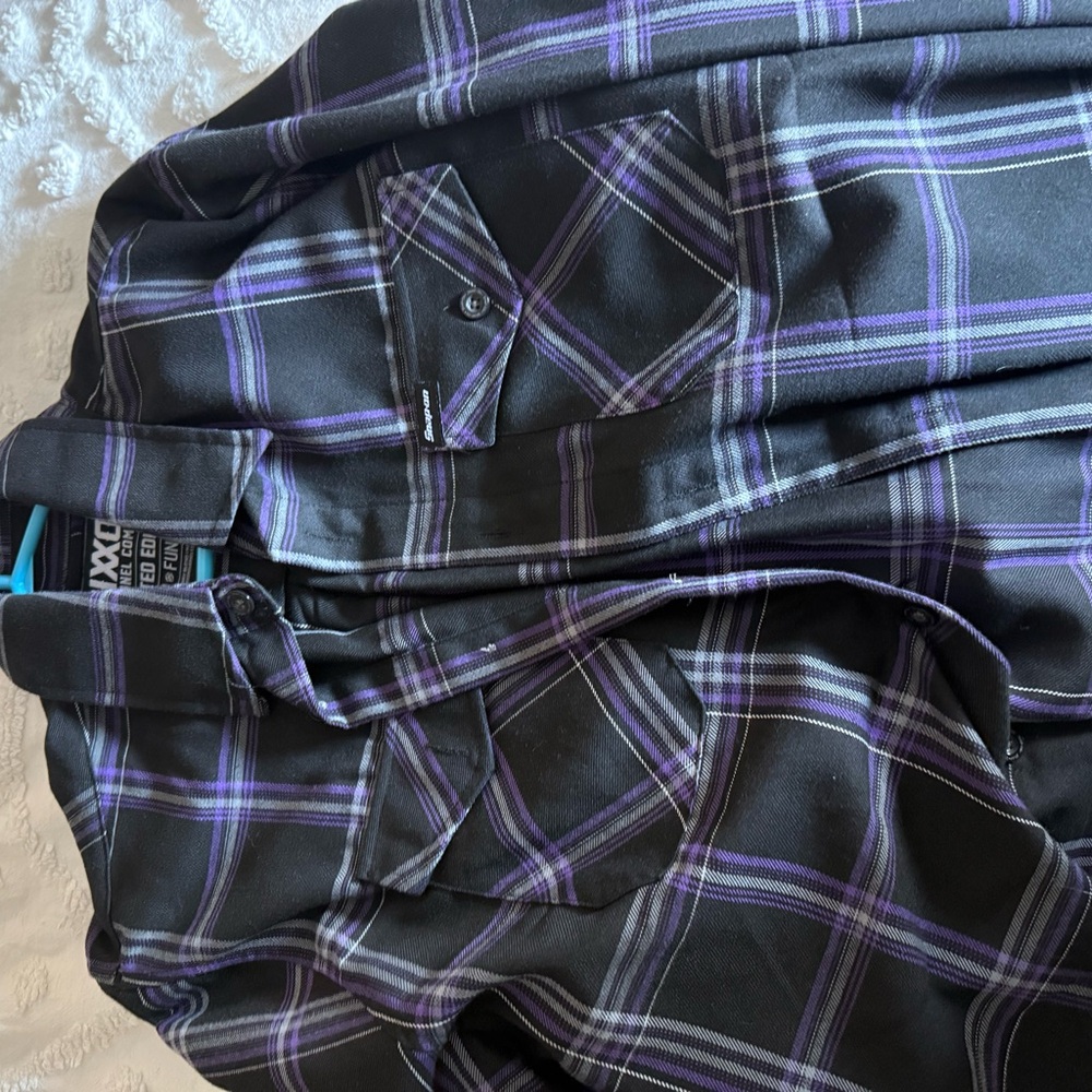 DIXXON Black and Purple Plaid Men's Shirt